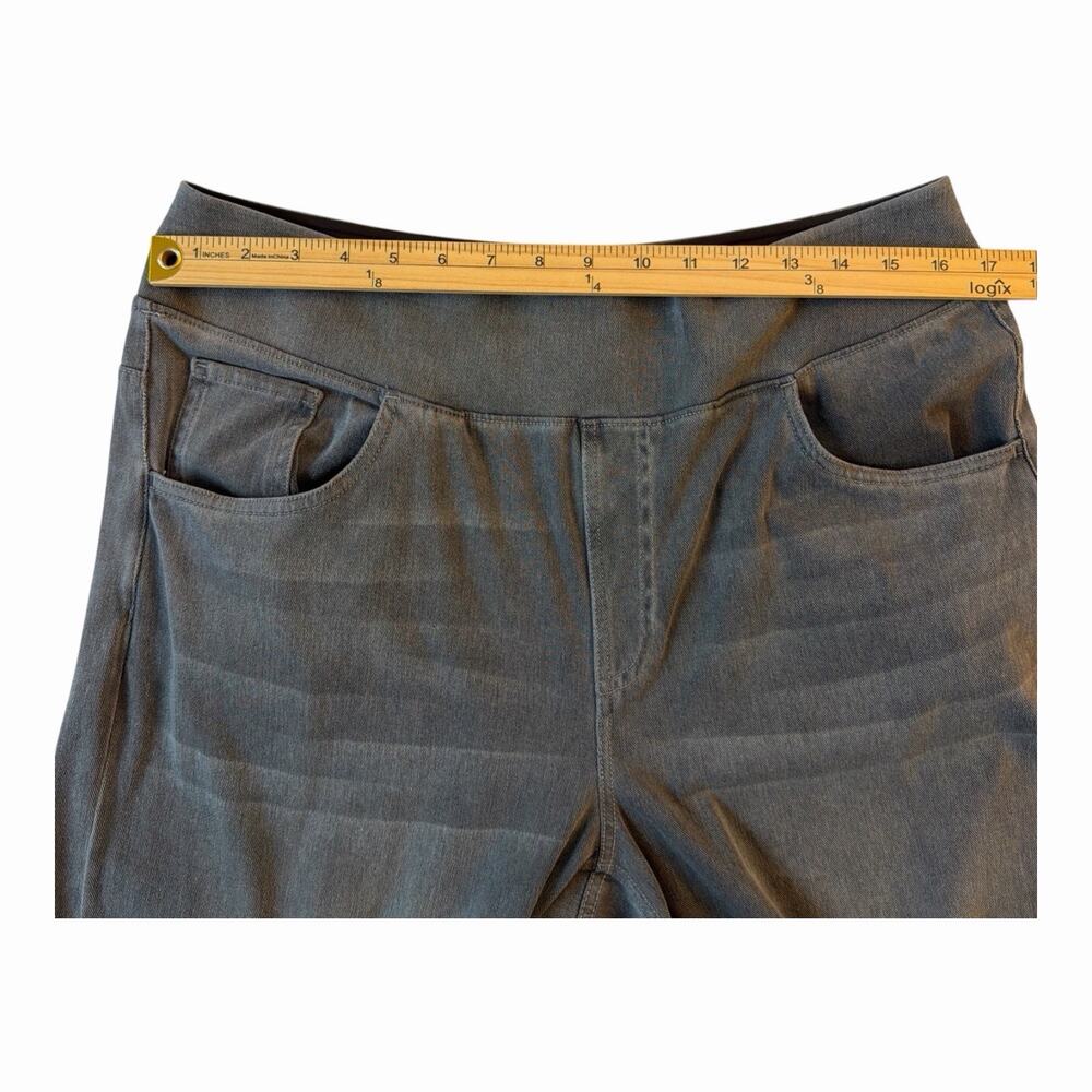 Halara Wide Leg Denim Jeans XL Petite Gray Hi-Rise Pull On Stretch Baggy Pockets - Picture 5 of 9